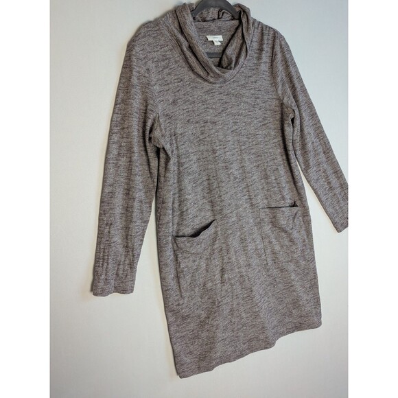 J Jill Pure Jill Dress Medium Sweater Dress Tall Cowl Neck Comfort Purple Gray - Picture 4 of 9